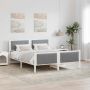 vidaXL Lovos rėmas Balta ir šviesiai pilka 150 x 200 cm Pušies masyvas