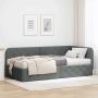vidaXL Kampinė lovos konstrukcija Tamsiai pilka 100 x 200 cm audinys