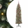 vidaXL Dirbtinis lieknas Kalėdų medis su 300 LED Žalia ir balta 180 cm