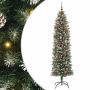 vidaXL Dirbtinis lieknas Kalėdų medis su 300 LED Žalia ir balta 210 cm