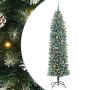 vidaXL Dirbtinis lieknas Kalėdų medis su 300 LED Žalia ir balta 240 cm