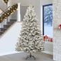 vidaXL Dirbtinė Kalėdų eglutė Žalia ir balta 270 cm PVC ir metalas