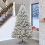vidaXL Dirbtinė Kalėdų eglutė Žalia ir balta 270 cm PVC ir metalas