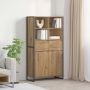 vidaXL Kabalas su stalčių 2 pcs Meistrų ąžuolas 81 x 36 x 150.5 cm