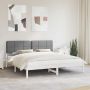vidaXL Lovo rėmas su apmuštu galvūgaliu Taupe 200 x 200 cm