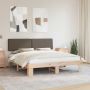 vidaXL Lovo rėmas su apmuštu galvūgaliu Taupe 180 x 200 cm