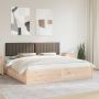 vidaXL Lovo rėmas su apmuštu galvūgaliu Taupe 200 x 200 cm