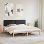 vidaXL Lovo rėmas su apmuštu galvūgaliu Juoda 200 x 200 cm