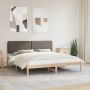 vidaXL Lovo rėmas su apmuštu galvūgaliu Taupe 200 x 200 cm