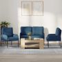 vidaXL Sofų komplektai su pagalve 3 pcs Mėlyna 115 x 56 x 80 cm fanera