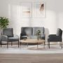 vidaXL Sofų komplektai 3 pcs Tamsiai pilka 115 x 56 x 80 cm fanera