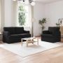 vidaXL Sofos komplektas 2 pcs Juoda 144 x 80 x 85 cm audinys