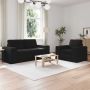 vidaXL Sofos komplektas 2 pcs Juoda 182 x 80 x 82 cm audinys