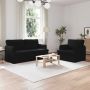 vidaXL Sofos komplektas 2 pcs Juoda 162 x 80 x 85 cm audinys