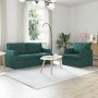 vidaXL Sofos komplektas 2 pcs Tamsiai žalia 162 x 80 x 85 cm audinys