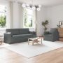 vidaXL Sofos komplektas 2 pcs Tamsiai pilka 198 x 78 x 80 cm audinys