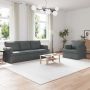vidaXL Sofos komplektas 2 pcs Tamsiai pilka 144 x 80 x 85 cm audinys