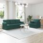 vidaXL Sofos komplektas 2 pcs Tamsiai žalia 144 x 80 x 85 cm audinys