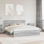 vidaXL Lovos rėmas Pilkas Sonoma 180 x 200 cm Apdirbta mediena