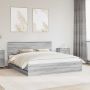 vidaXL Lovos rėmas Pilkas Sonoma 200 x 200 cm Inžinerinė mediena