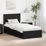 vidaXL Lovos rėmas su stalčių Juoda 75 x 190 cm Inžinerinė mediena