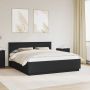 vidaXL Lovos rėmas su galvūgalio Juoda 200 x 200 cm Apdirbta mediena