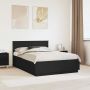 vidaXL Lovos rėmas su galvūgalio Juoda 140 x 190 cm Apdirbta mediena