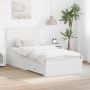 vidaXL Lovos rėmas su galvūgalio Balta 90 x 190 cm Apdirbta mediena