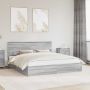 vidaXL Saugos lova Pilkas Sonoma 200 x 200 cm Apdirbta mediena