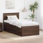 vidaXL Dienos lova su stalčių Rudas ąžuolas ir juoda 100 x 200 cm