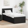vidaXL Dienos lova su stalčių Juoda 90 x 190 cm Apdirbta mediena