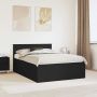 vidaXL Lovos rėmas su galvūgalio Juoda 150 x 200 cm Apdirbta mediena