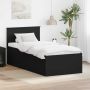 vidaXL Lovos rėmas su galvūgalio Juoda 75 x 190 cm Apdirbta mediena