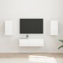 vidaXL TV sieninio kabineto komplektas 4 pcs Aukštai blizganti balta