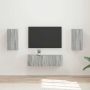 vidaXL TV sieninio kabineto komplektas 4 pcs Pilkas Sonoma