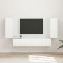 vidaXL TV sieninio kabineto komplektas 4 pcs Aukštai blizganti balta