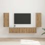 vidaXL TV sieninio kabineto komplektas 4 pcs Amatininkų ąžuolas