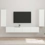 vidaXL TV sieninio kabineto komplektas 4 pcs Aukštai blizganti balta