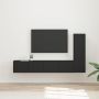 vidaXL TV spintelių komplektas 3 pcs Juoda Apdirbta mediena