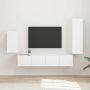 vidaXL TV spintelių komplektas 4 pcs Balta Apdirbta mediena