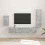 vidaXL TV spintelių komplektas 4 pcs Betono pilka Apdirbta mediena