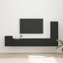 vidaXL TV spintelių komplektas 3 pcs Juoda Apdirbta mediena