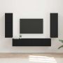 vidaXL TV spintelių komplektas 4 pcs Juoda Apdirbta mediena