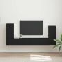vidaXL TV spintelių komplektas 4 pcs Juoda Apdirbta mediena