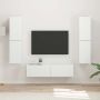vidaXL TV spintelių komplektas 6 pcs Balta Apdirbta mediena