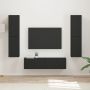 vidaXL TV spintelių komplektas 6 pcs Juoda Apdirbta mediena