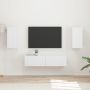 vidaXL TV spintelių komplektas 4 pcs Balta Apdirbta mediena