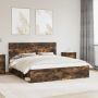 vidaXL Lovos rėmas Rūkyta ąžuolas 180 x 200 cm Kietos pušies mediena