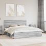 vidaXL Lovos rėmas Pilkas Sonoma 180 x 200 cm Kietos pušies mediena