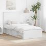 vidaXL Lovos rėmas Balta 100 x 200 cm Kietos pušies mediena